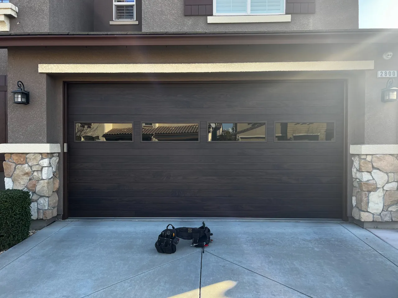 Garage door installation example