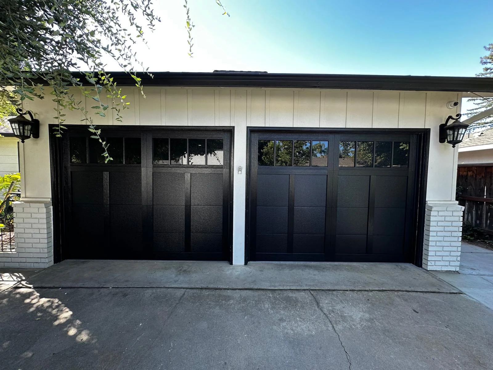 Garage door with windows