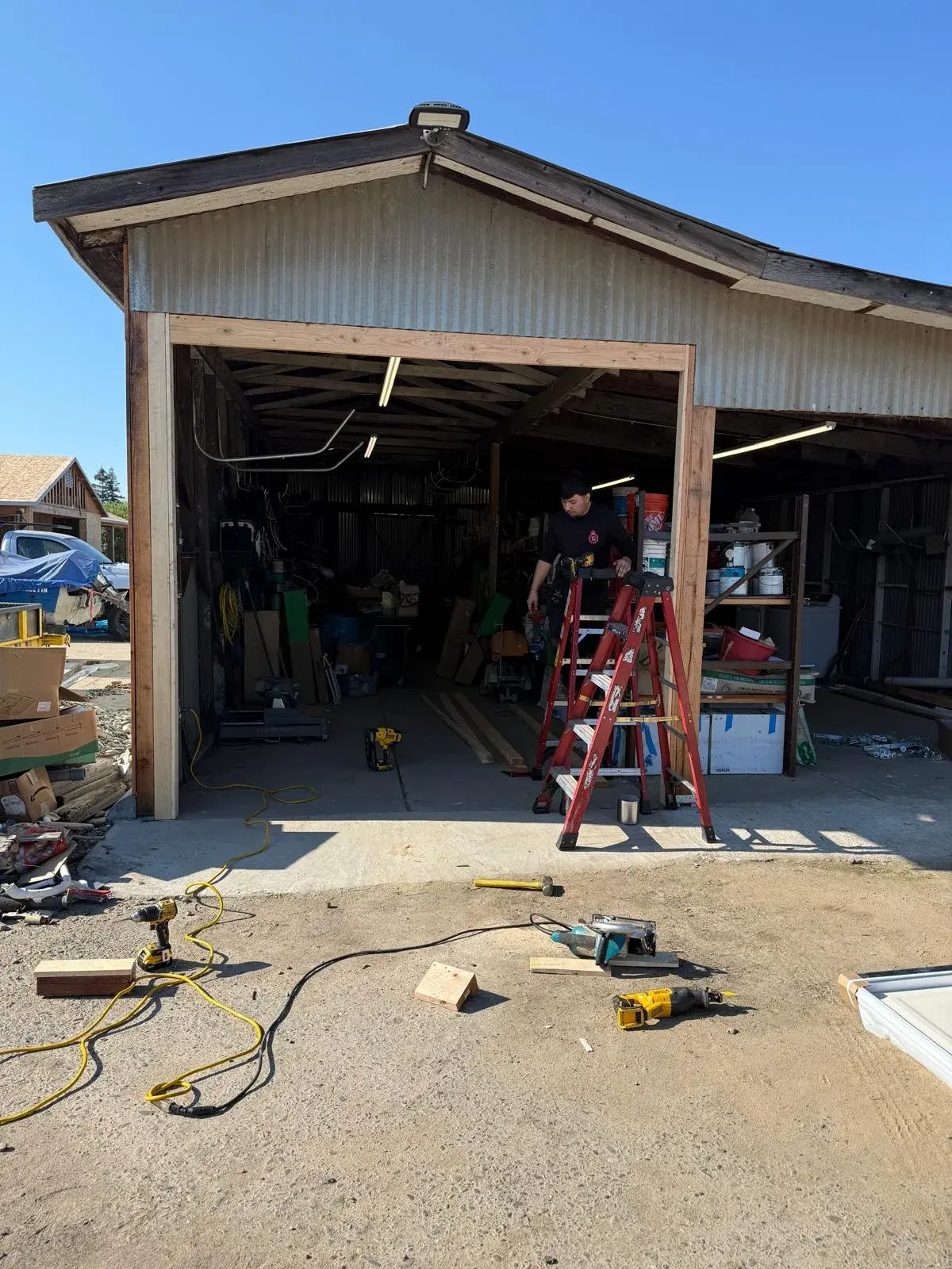 Framing a Garage Opening for Special-Size C.H.I. Model 2250 Doors — Framing preparation, opening verification, door installation, track setup, balance testing. Special-size 9'6" x 8'6" C.H.I. M — apro
